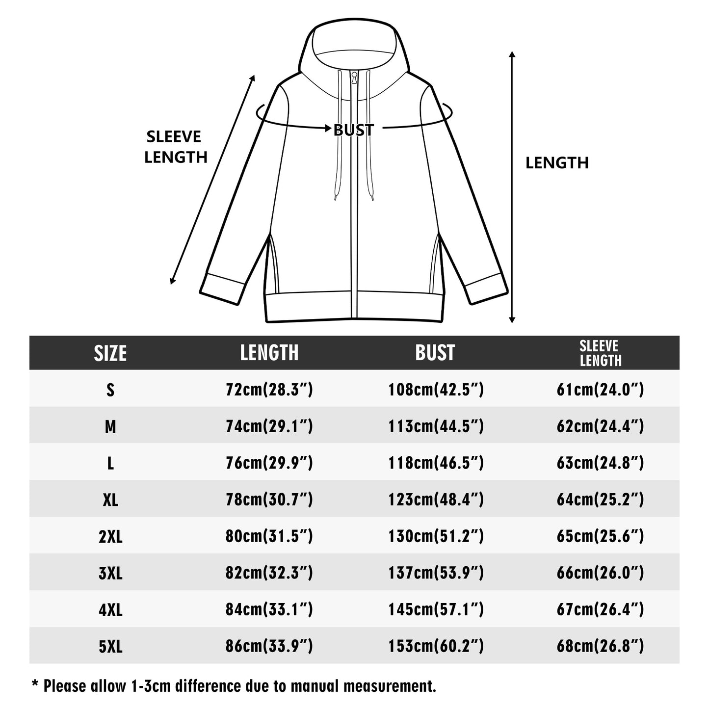 Adult Full Zip Turtleneck Bori Hoodie Streetwear