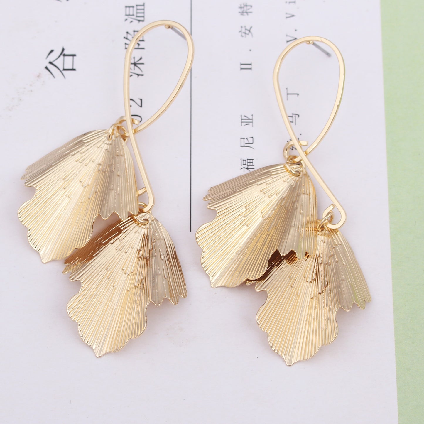 Tassel Fashion All-match Maple Leaf Geometric Earrings