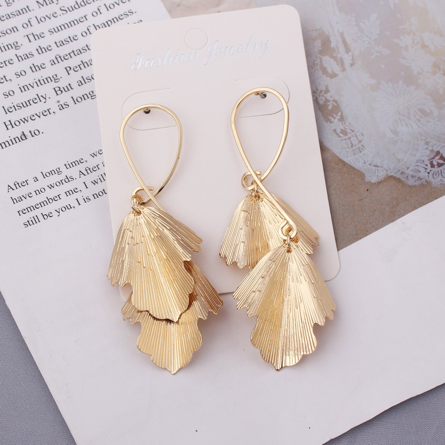 Tassel Fashion All-match Maple Leaf Geometric Earrings