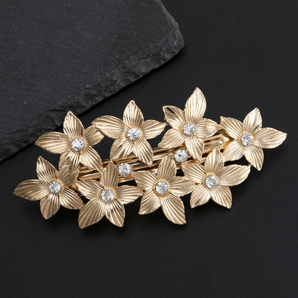 Classical Luxury Metal Texture Leaves Barrettes