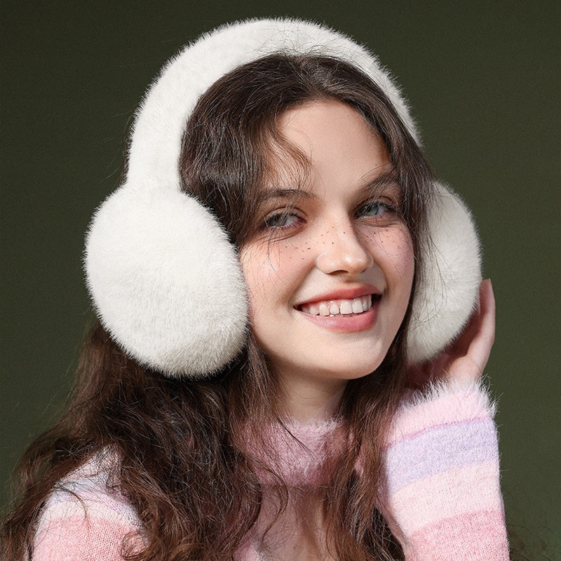 Cute Foldable Simple Plush Anti-freezing Earmuffs Warm