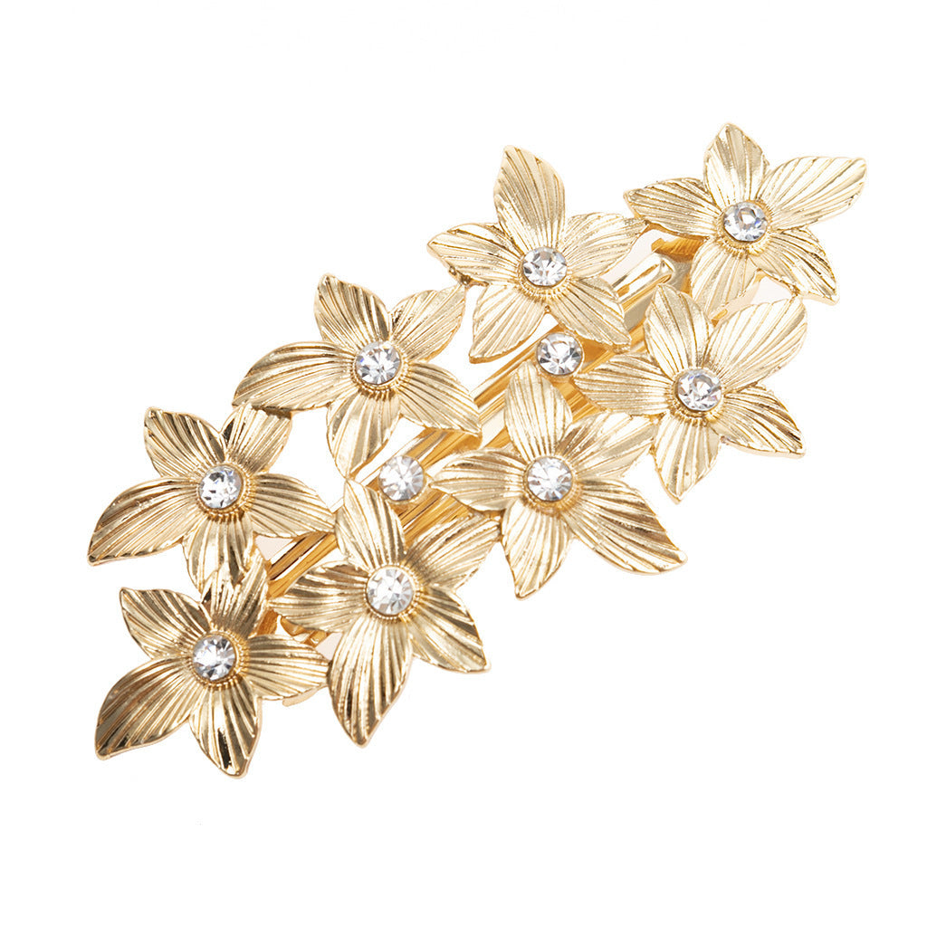 Classical Luxury Metal Texture Leaves Barrettes