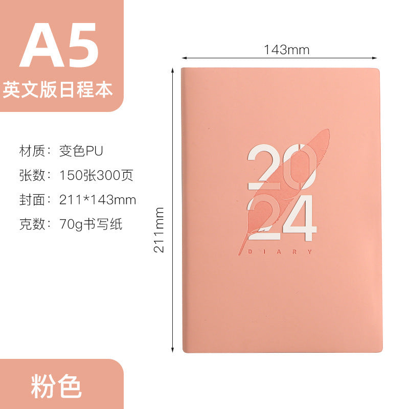 2024 English Schedule Book 365 Days Daily Planner