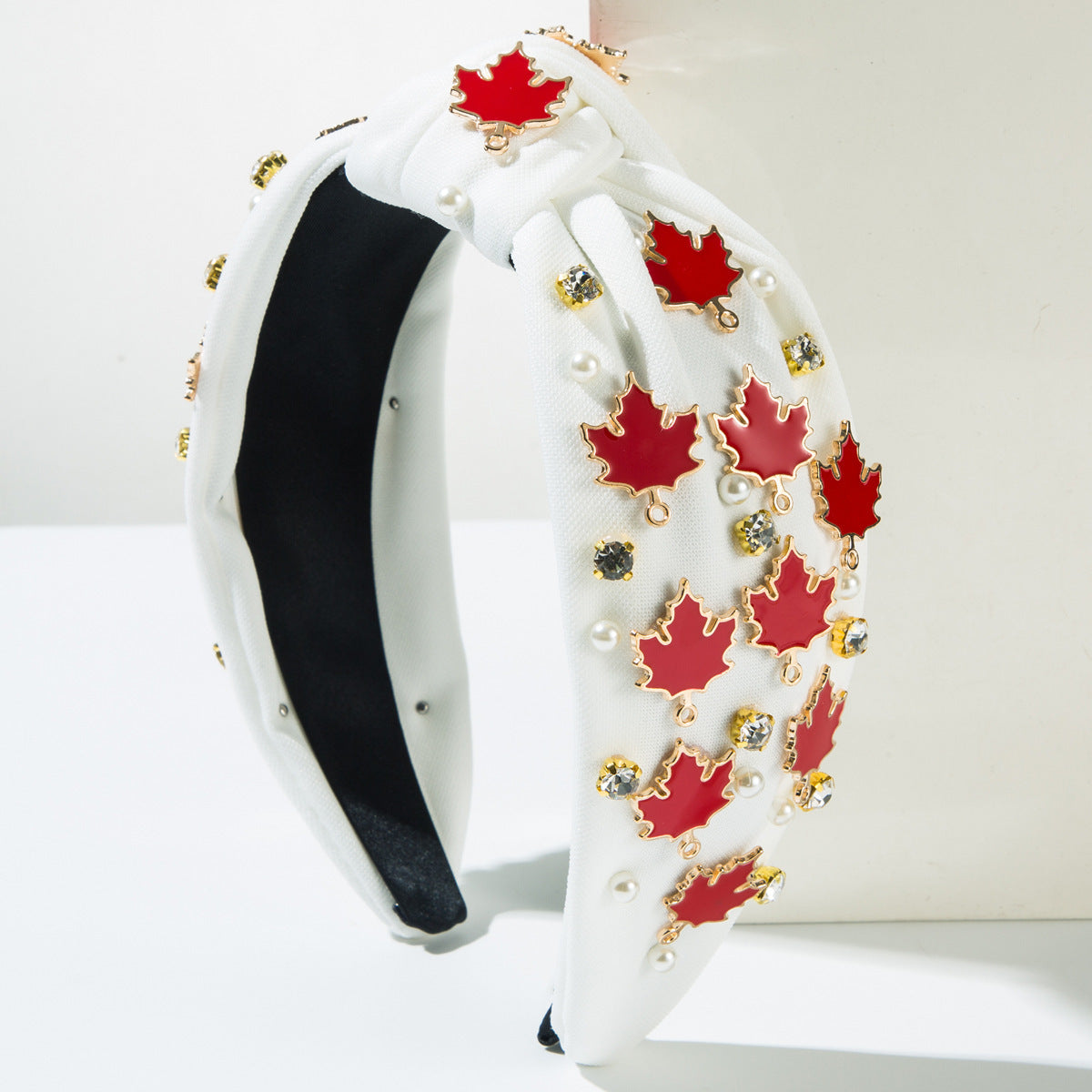 Thanksgiving Fashion Headband Inlaid Rhinestone Alloy Maple Leaf Turkey