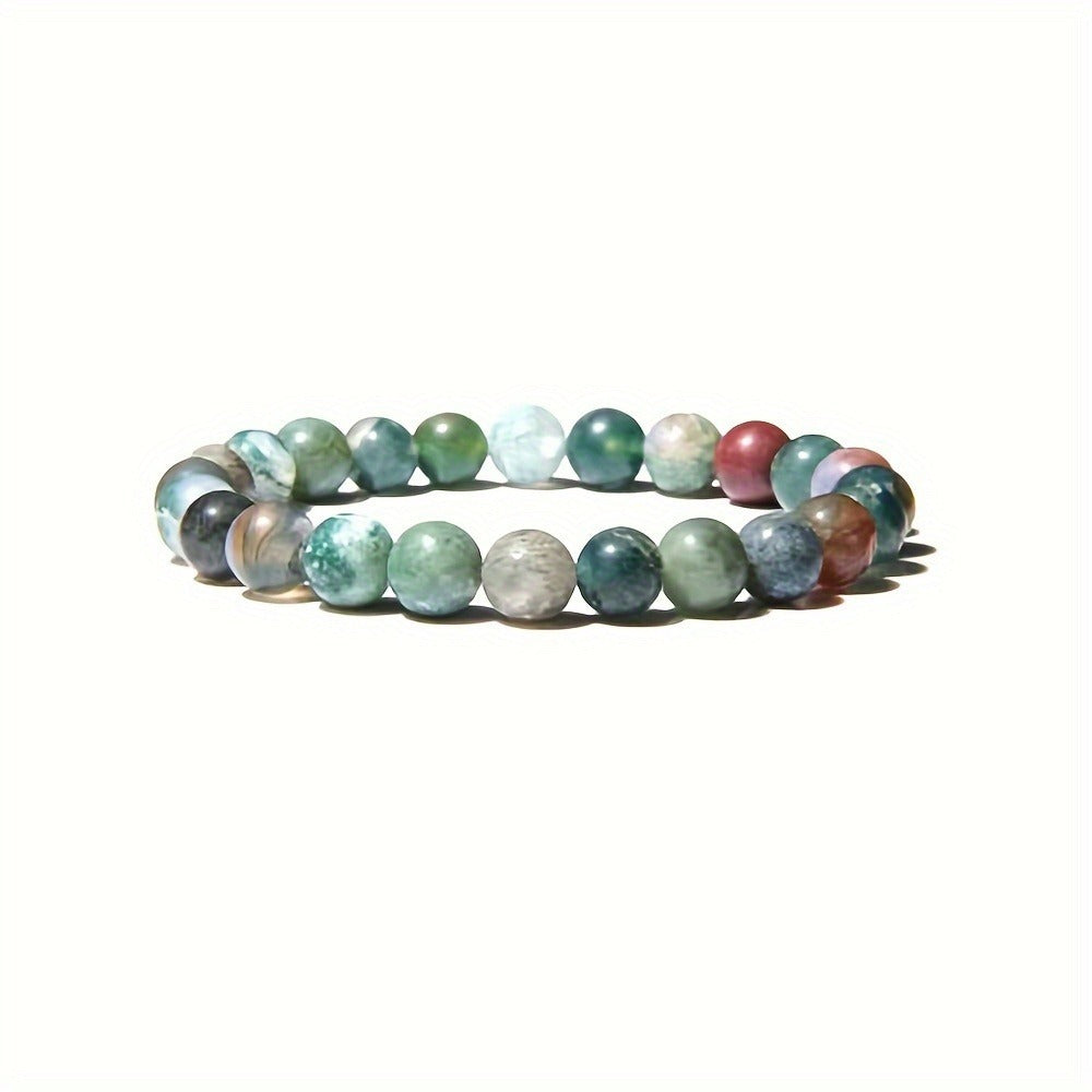 Natural Indian Agate Bracelet 6-12mm Women Men Bracelet