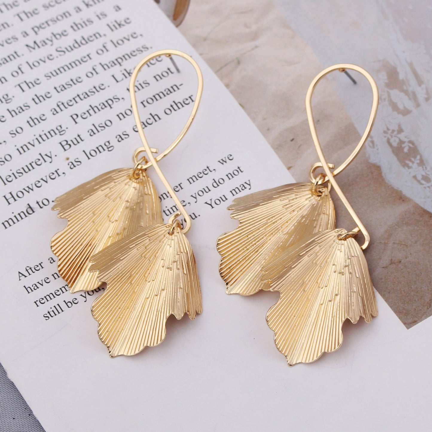 Tassel Fashion All-match Maple Leaf Geometric Earrings