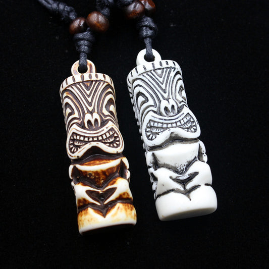 Tiki Statue Pendant Necklace Ornament