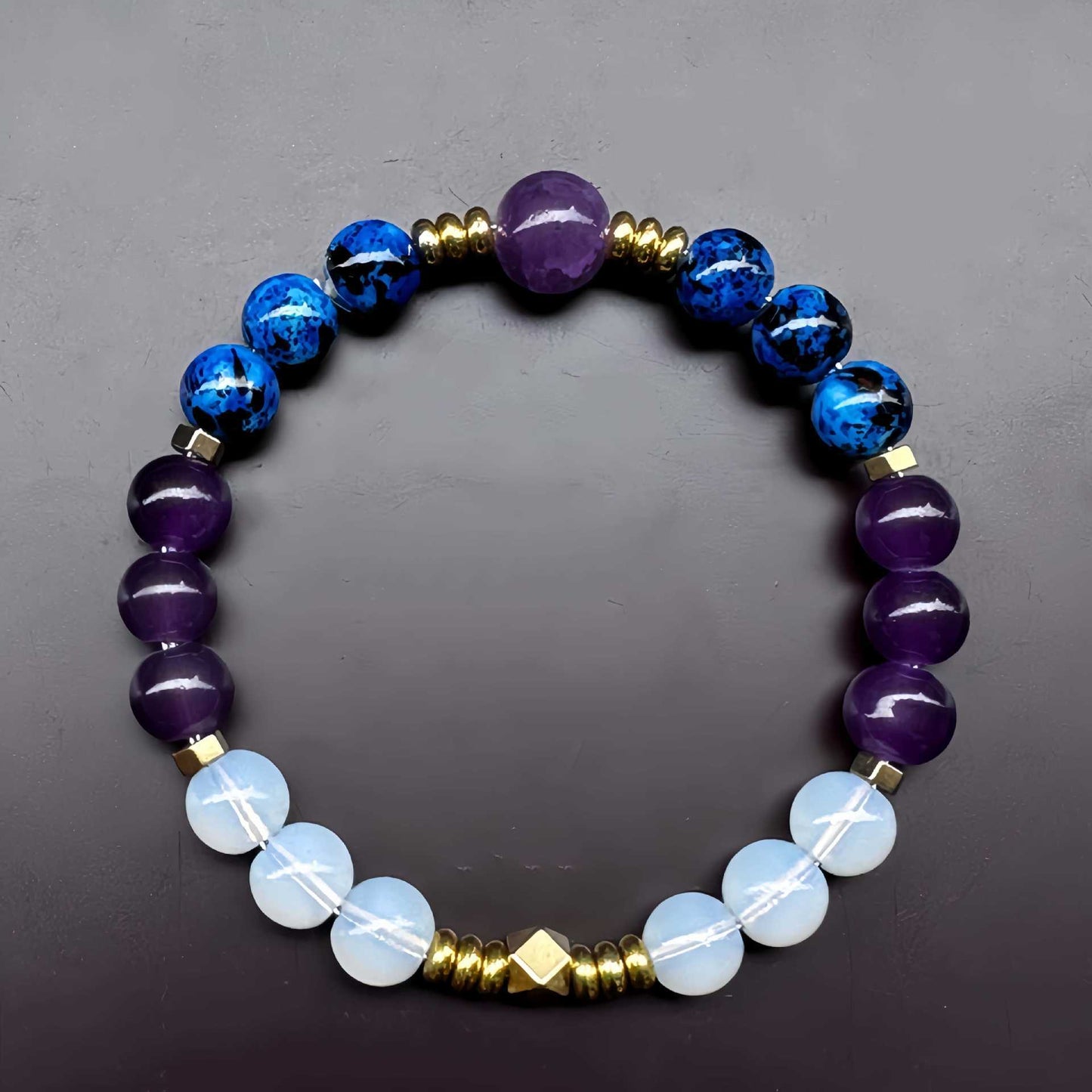 Bracelet Amethyst Opal Natural Stone Bracelet