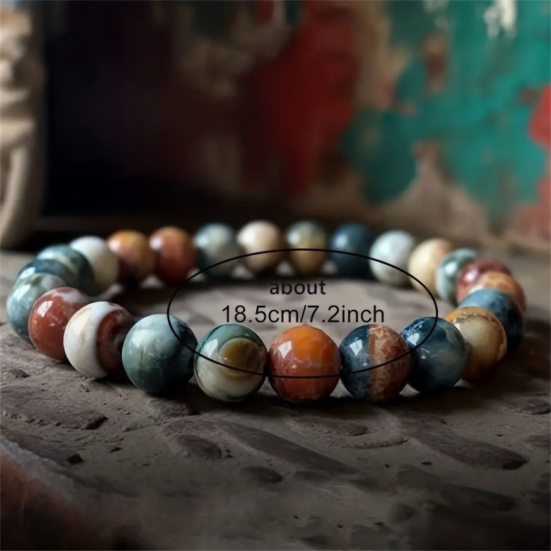 Natural Indian Agate Bracelet 6-12mm Women Men Bracelet