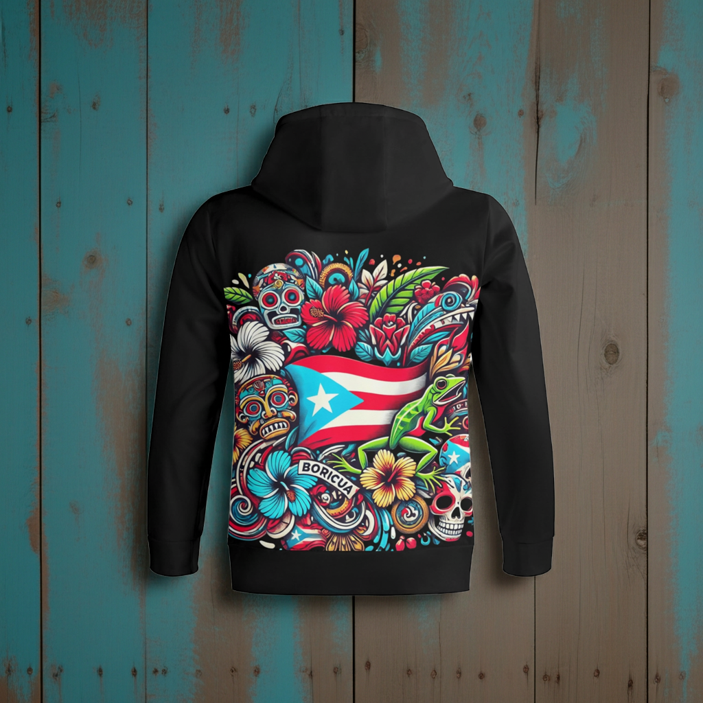Sudadera Bori streetwear para adulto con cierre completo y cuello alto