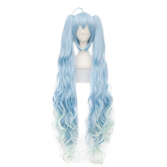 Magical Snow Miku Cosplay Wig Gradient Blue Long Hair with Ponytails