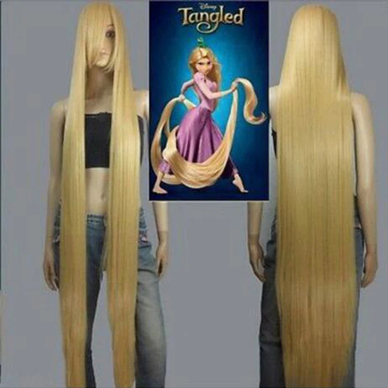 Movie Rapunzel 150cm Golden Straight Long Synthetic Hair