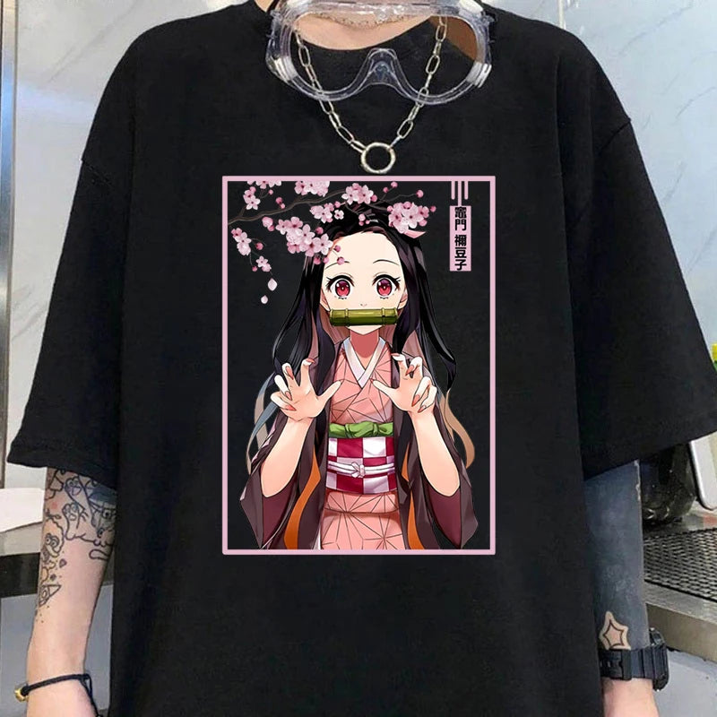 Short Sleeve Kamado Nezuko Anime Casual T-Shirt