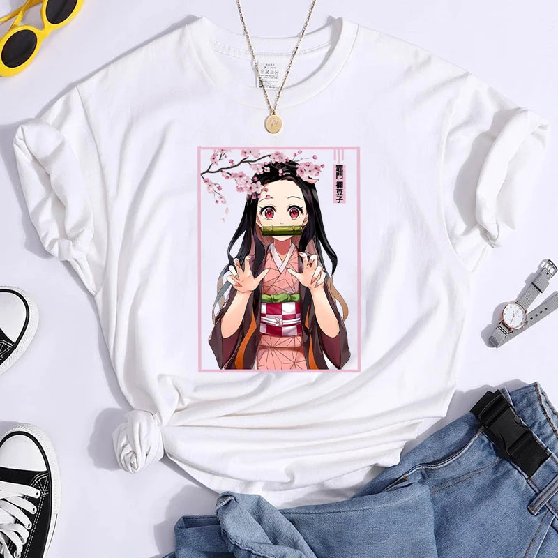 Short Sleeve Kamado Nezuko Anime Casual T-Shirt