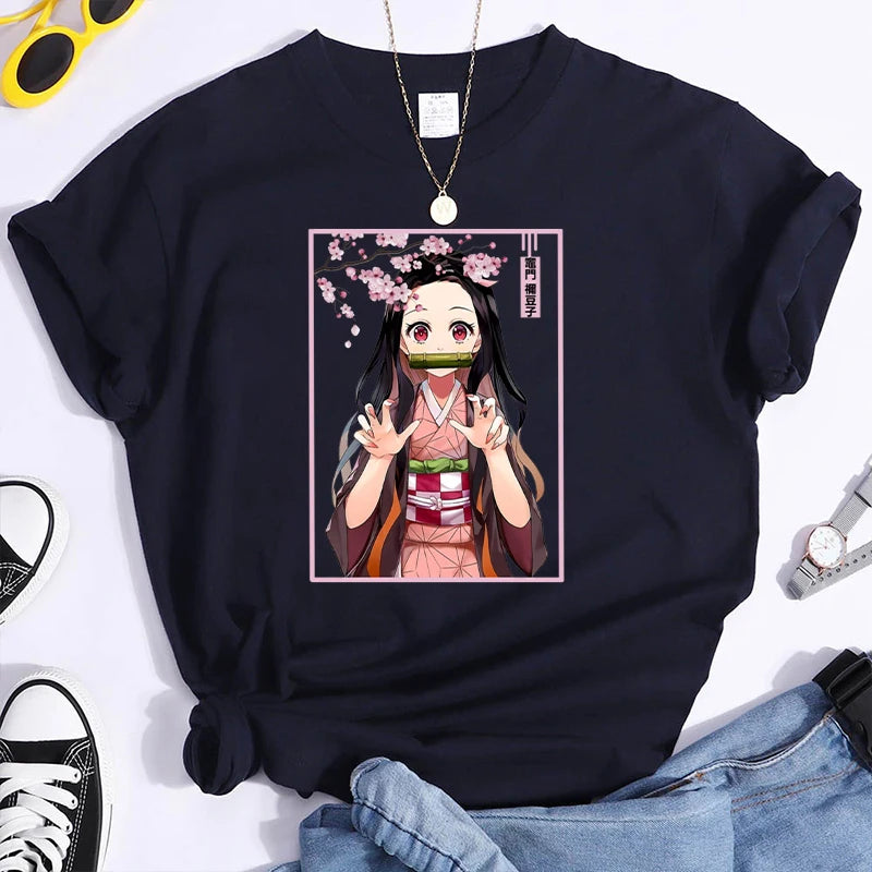 Short Sleeve Kamado Nezuko Anime Casual T-Shirt