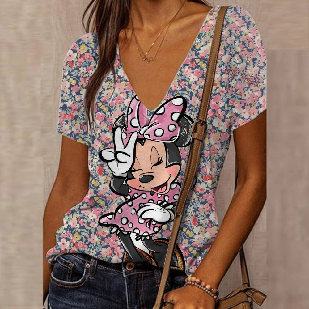 Disney Mickey Mouse floral print T-shirt