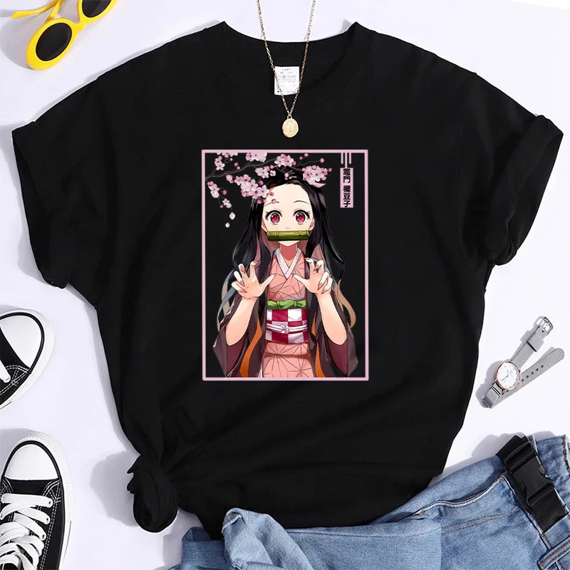 Short Sleeve Kamado Nezuko Anime Casual T-Shirt