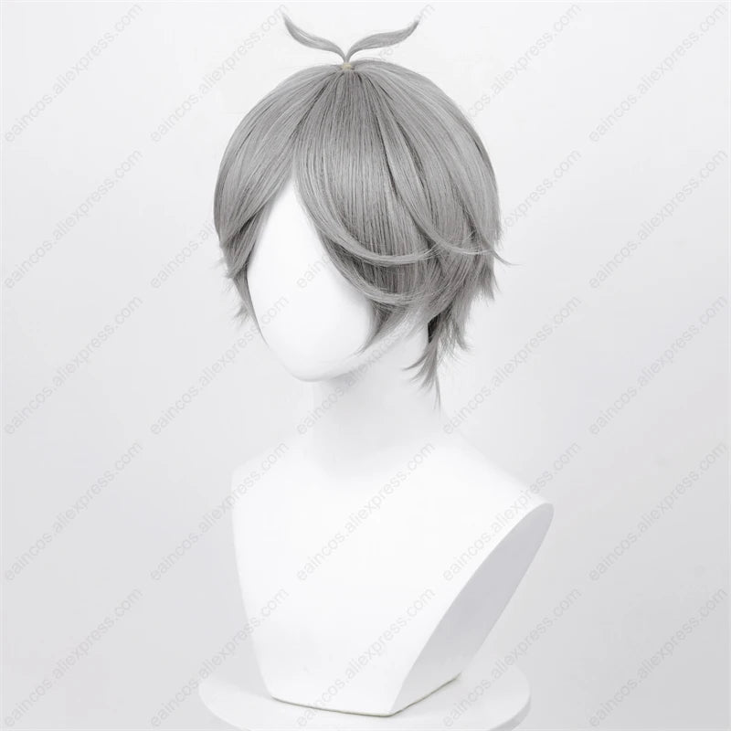 Sugawara Koushi Cosplay Wig 30cm Short Silver Grey Heat-Resistant Hair