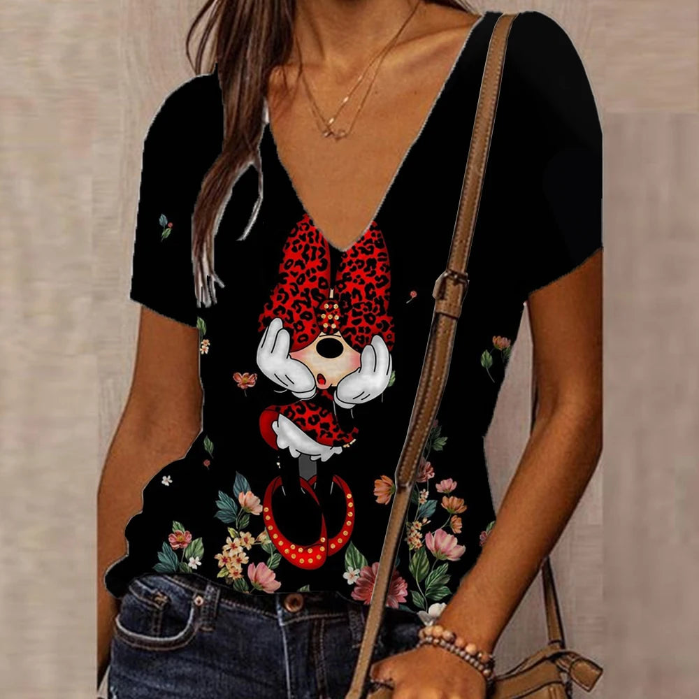 Disney Mickey Mouse floral print T-shirt