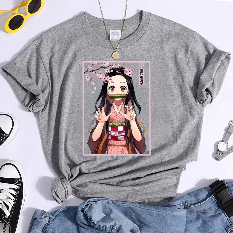 Short Sleeve Kamado Nezuko Anime Casual T-Shirt