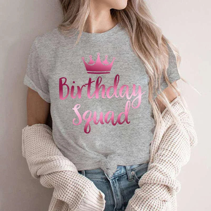 Birthday Squad T Shirts for Women