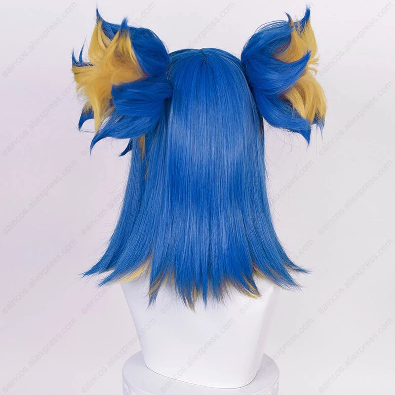 Blue Yellow Mixed Heat-Resistant Synthetic Hair