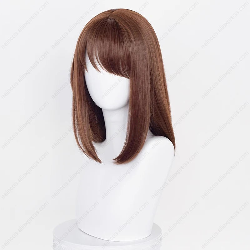 ES Anzu Cosplay Wig 43cm Brown Red Heat-Resistant Synthetic Hair