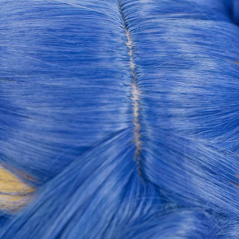 Blue Yellow Mixed Heat-Resistant Synthetic Hair