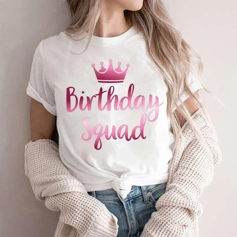 Birthday Squad T Shirts for Women