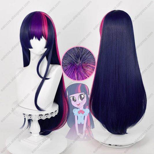 Twilight Sparkle 75cm Mixed Color Heat-Resistant Cosplay Wig for Halloween