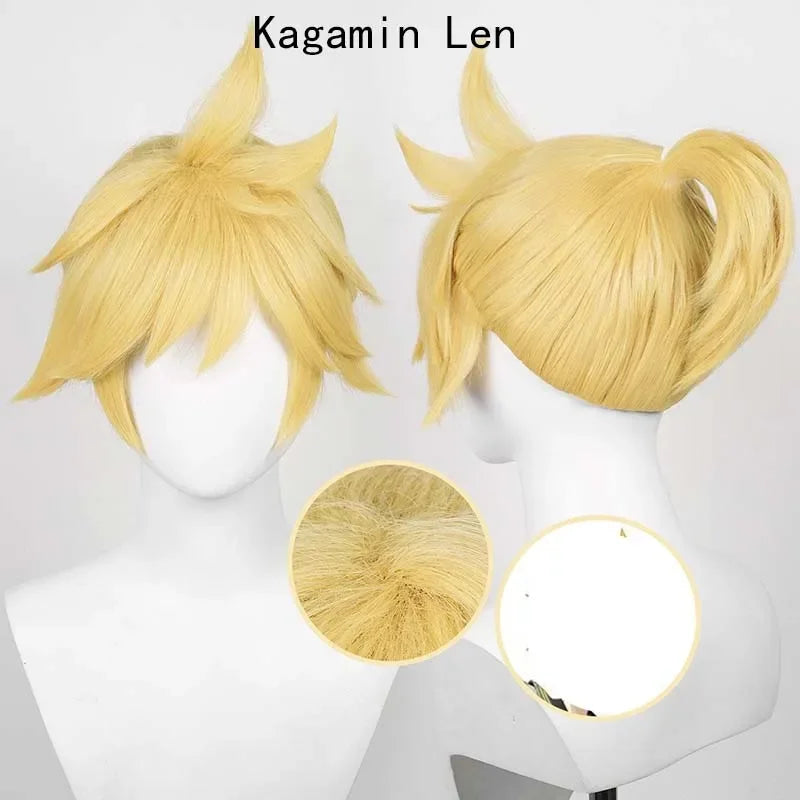 Kagamin Len/Rin Heat-Resistant Synthetic Cosplay Wig with Rose Net