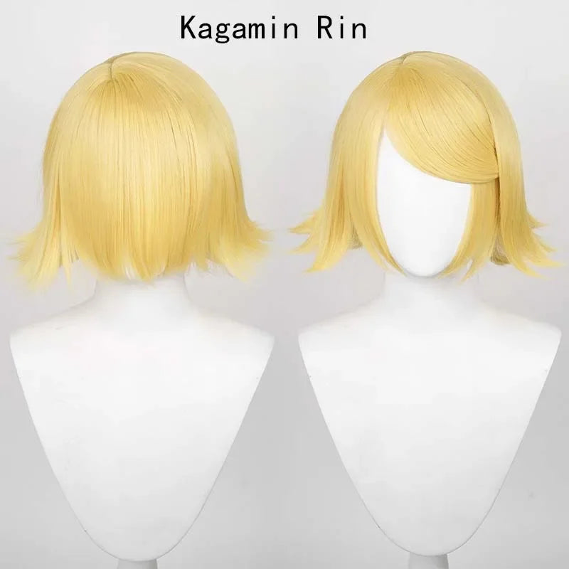 Kagamin Len/Rin Heat-Resistant Synthetic Cosplay Wig with Rose Net