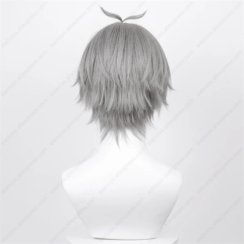 Sugawara Koushi Cosplay Wig 30cm Short Silver Grey Heat-Resistant Hair