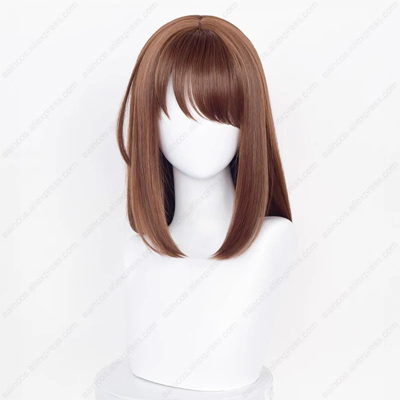 ES Anzu Cosplay Wig 43cm Brown Red Heat-Resistant Synthetic Hair