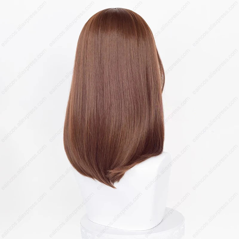 ES Anzu Cosplay Wig 43cm Brown Red Heat-Resistant Synthetic Hair