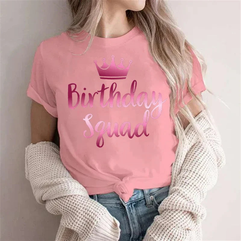 Birthday Squad T Shirts for Women