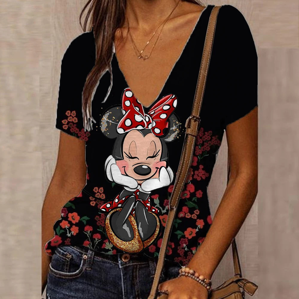 Disney Mickey Mouse floral print T-shirt