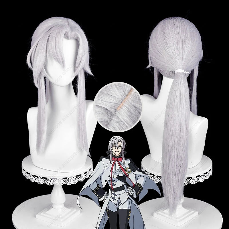 Ferid Bathory 75cm Silver White Heat-Resistant Cosplay Wig for Halloween