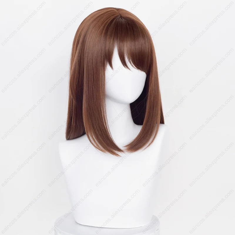 ES Anzu Cosplay Wig 43cm Brown Red Heat-Resistant Synthetic Hair