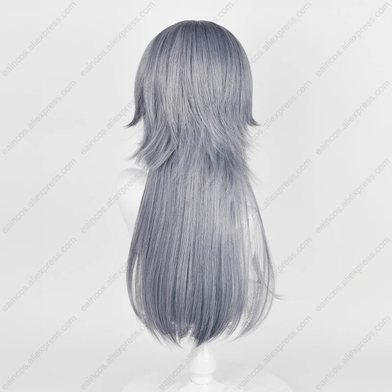 Arknights Logos 62cm Blue Grey Heat-Resistant Cosplay Wig