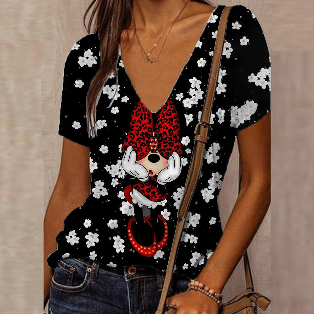 Disney Mickey Mouse floral print T-shirt