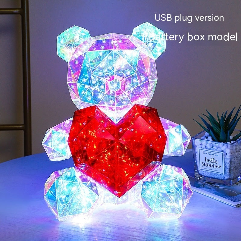 Colorful Luminous Bear Gift Birthday Gift Decoration