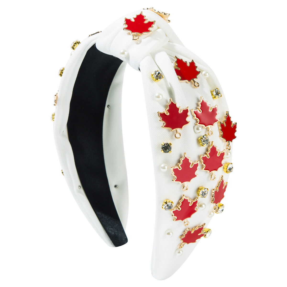 Thanksgiving Fashion Headband Inlaid Rhinestone Alloy Maple Leaf Turkey