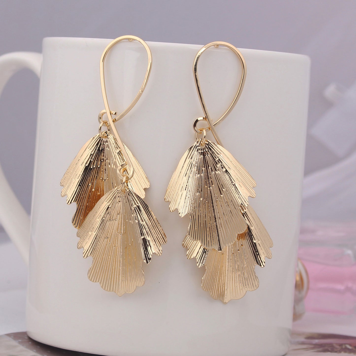 Tassel Fashion All-match Maple Leaf Geometric Earrings